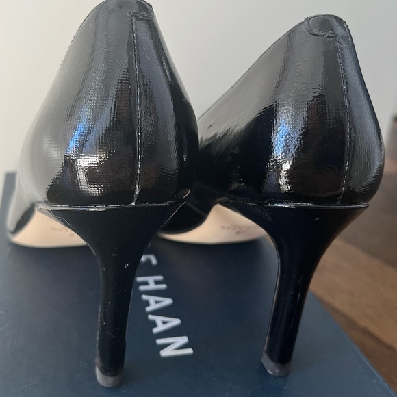 Cole Haan Gabbie Pump 80mm Black Saffiano Leather Patent - Picture 5 of 14